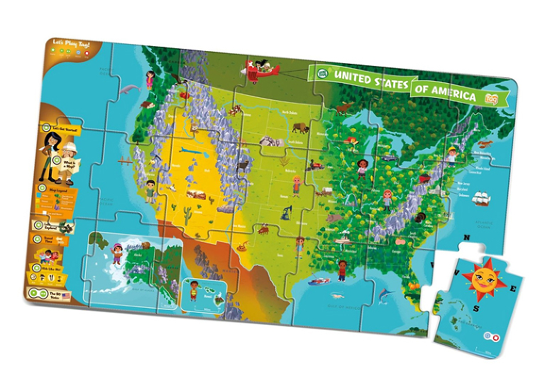 LeapFrog LeapReader Interactive United States Map Puzzle