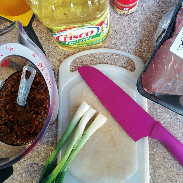 345pm Dinner prep. We are having Asian Beef Skewers tonight and the meat is supposed to marinate for 4-6 hours. Well, today we get 2. Still going to be amazing though!!