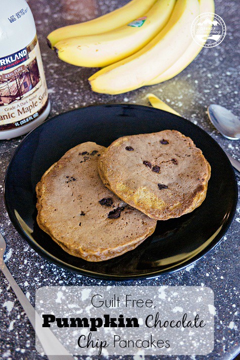 Guilt Free Pumpkin Chocolate Chip Pancakes