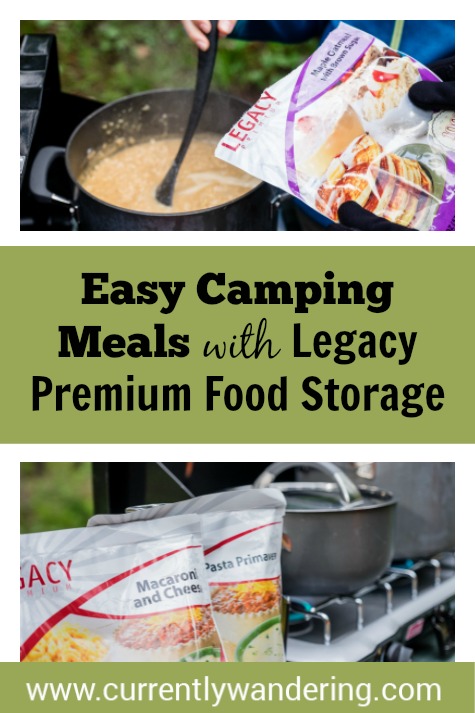 Easy Camping Meals with Legacy Premium Food Storage - Currently Wandering